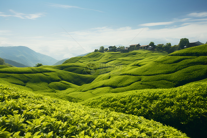 山坡中的农业茶树
